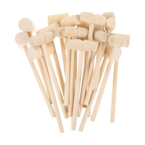GARIOUANS 20 Stück Teiliges Mini Holzhammer Glatte Kanten Sicherer Griff Fördert Hand Auge koordination und Geschicklichkeit Holzspielzeug für Lotteriespiele und Mallet spaß von GARIOUANS