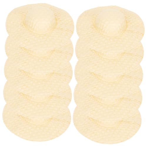 GARIOUANS 20 Stück Teiliges Miniatur Papierhüte Beige Kleine Geflochtene DIY Puppenhüte Stabile Bastelornamente Praktische Foto Requisiten für Puppen und Dekorationen von GARIOUANS