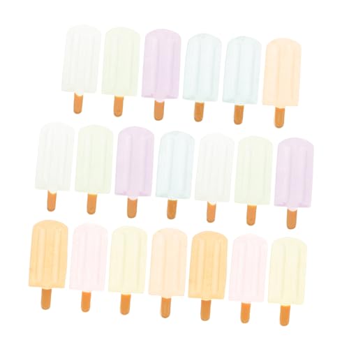 GARIOUANS 20 Stück Teiliges Miniature Eiscreme aus Kunstharz für Puppenhaus Glow in The Dark DIY Zubehör Kreative Lebensmittelspielzeuge zur Dekoration für Handwerksprojekte Zufällige Farben von GARIOUANS