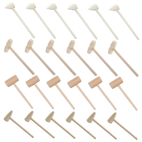 GARIOUANS 24 Stück Holzhammer Krabbenschlägel Babyspielzeug Für Minihämmer Kinderspielzeug Für Winziges Hammerspielzeug Minihämmer Hämmerspielzeug Minikrabbe von GARIOUANS