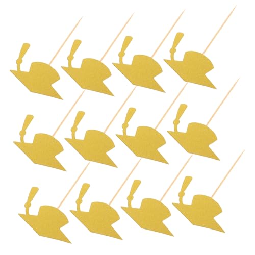 GARIOUANS 24 Stück Teiliges Graduation Cake Toppers Abschlussmützen für Kuchen und Cupcakes Dekoration für Abschlussfeiern und Schulveranstaltungen Goldene Torteneinsätze für Kreative Feiern von GARIOUANS
