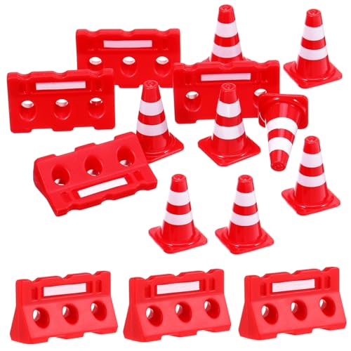 GARIOUANS 24 Stück Teiliges Mini Verkehrszeichen mit Roten Verkehrskegeln und Absperrungen Lernspielzeug für Verkehrserziehung und Kreativen Rollenspiele GARIOUANS 24 Stück Teiliges Mini Verkehrszeichen mit Roten Verkehrskegeln und Absperrungen Lernspielzeug für Verkehrserziehung und Kreativen Rollenspiele von GARIOUANS