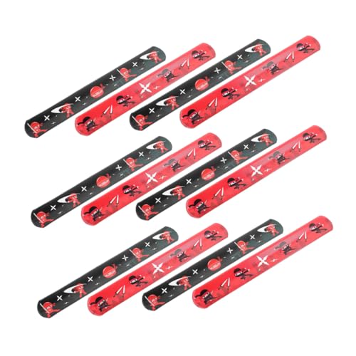 GARIOUANS 24 Stück Teiliges Ninja Slap Armband für Leichtes Handliches Schnapparmband mit Glatter Oberfläche und Abgerundeten Kanten als Geburtstagsdeko Party Mitgebsel und Ninja von GARIOUANS