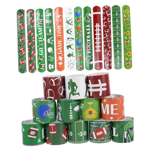 GARIOUANS 24 Stück Teiliges Sportschnapparmband mit American Football Design Robuste PVC Slap Bracelets für Kinderparty Kinderfreundlich Farbintensiv als Partygeschenk und Sport Deko GARIOUANS 24 Stück Teiliges Sportschnapparmband mit American Football Design Robuste PVC Slap Bracelets für Kinderparty Kinderfreundlich Farbintensiv als Partygeschenk und Sport Deko von GARIOUANS