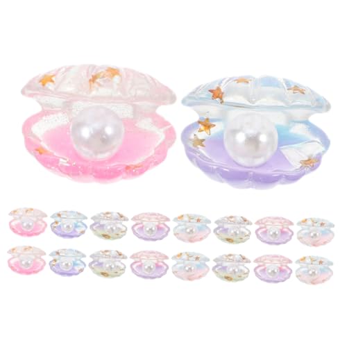 GARIOUANS 25 Stück Teiliges Leuchtende Miniatur Muscheln aus Resin Unregelmäßige Nachtleuchtende Charms in Farbverlauf Blau Grün für DIY Basteln Puppenhaus Garten und Partydekoration von GARIOUANS