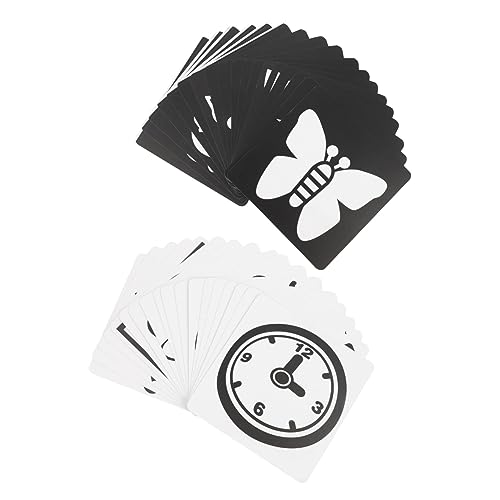 GARIOUANS 2sätze Hochkontrast Flash Cards Für Visuelle Kognitive Lernkarten Für Neugeborene Und Kleinkinder Fördert Kreativität Und Aufmerksamkeitsspiel von GARIOUANS