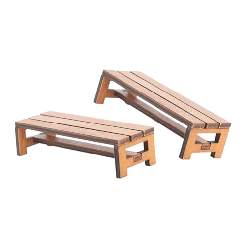 GARIOUANS 2Stücke Holzbank Miniaturmöbel für Puppenhaus und Garten Holzstuhl für Mini Schlafzimmer und Esszimmer Kreatives Zubehör für Dekoration GARIOUANS 2Stücke Holzbank Miniaturmöbel für Puppenhaus und Garten Holzstuhl für Mini Schlafzimmer und Esszimmer Kreatives Zubehör für Dekoration von GARIOUANS