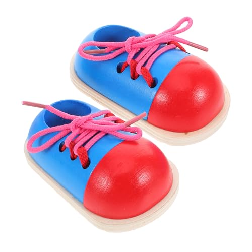 GARIOUANS 2pcs Hölzernes Schuhbinde-übungsspielzeug, Montessori-pädagogisches Schnürschuhspielzeug, Kleinkinder, Frühes Lernen, Schnürsenkel-einfädelbrett Für Die Entwicklung Der von GARIOUANS