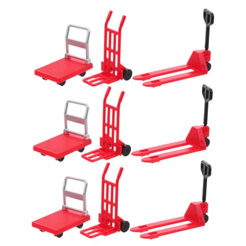 GARIOUANS 3 Sätze Teiliges Bauwerkzeug Modelle Handwagen Gabelstapler und Plattformwagen Für Kreative Projekte und Dekoration Miniaturfahrzeuge für DIY Projekte von GARIOUANS