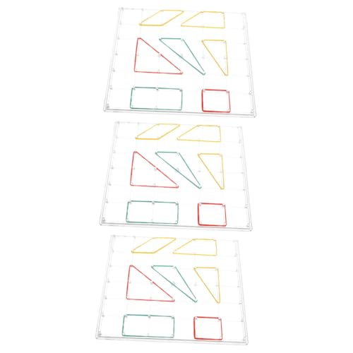 GARIOUANS 3 Sätze Transparente Geometrische Nagelbretter mit Gummibändern für Mathe Lernspielzeug Montessori Mathe Experiment Lehrmaterial für Vorschule Grundschule GARIOUANS 3 Sätze Transparente Geometrische Nagelbretter mit Gummibändern für Mathe Lernspielzeug Montessori Mathe Experiment Lehrmaterial für Vorschule Grundschule von GARIOUANS