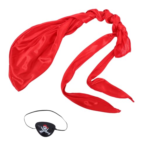 GARIOUANS 3 Satz Piratenkostüm mit Bandana Piratenhut Augenklappe Piraten Accessoires für Jungen Mädchen Leichtes Verkleidungsset für Halloween Karneval Geburtstagspartys von GARIOUANS