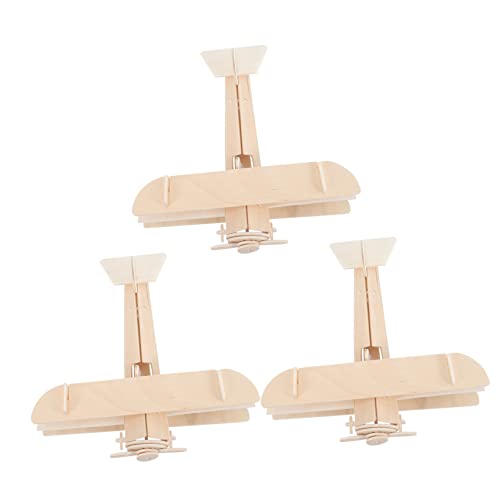 GARIOUANS 3 Stück DIY Flugzeug Modellbausatz Teiliges Holz Bastelset zum Malen für Kreative Puzzle für Jungen von Jahren Fördert Fantasie und Hand Augen Koordination von GARIOUANS