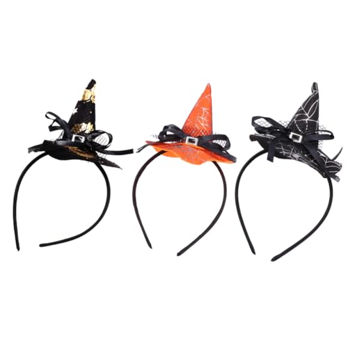 GARIOUANS 3 Stück Hexenhut Haarzubehör Zaubererhut Hexenhut mit Stirnband Stirnband Halloween-Spinnennetz Spiders Web Haarreifen Plastik GARIOUANS 3 Stück Hexenhut Haarzubehör Zaubererhut Hexenhut mit Stirnband Stirnband Halloween-Spinnennetz Spiders Web Haarreifen Plastik von GARIOUANS