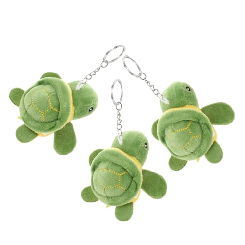 GARIOUANS 3 Stück Kuscheltier Schlüsselanhänger Schildkröte Süße Plüsch Tierchen für Taschen und Schlüssel Kleine Große Grüne Schildkröte als Modisches Accessoire von GARIOUANS