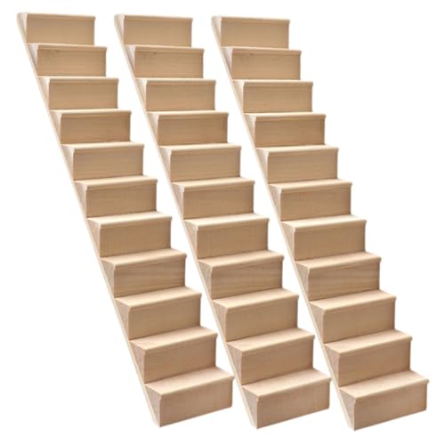 GARIOUANS 3 Stück Maßstab Unbemalt Stabile Treppen ohne Geländer für Puppenhaus Dekoration Miniatur Szene Zubehör GARIOUANS 3 Stück Maßstab Unbemalt Stabile Treppen ohne Geländer für Puppenhaus Dekoration Miniatur Szene Zubehör von GARIOUANS