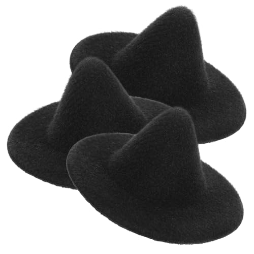 GARIOUANS 3 Stück Miniatur Hexenhüte Schwarz Langlebige Filzhüte für Puppen DIY Bastelbedarf Festival Dekoration Geeignet für Puppenkostüme und Kleine Haustiere von GARIOUANS