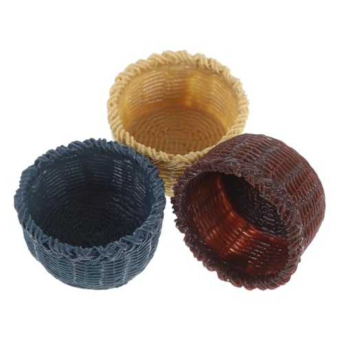 GARIOUANS 3 Stück Miniaturkorb Teiliges aus Hochwertigem Harz Kreatives Leichtes Aufbewahrungsornament für Puppenhaus Dekoratives Mini Basket in Blau Naturholz und Rotbraun für Micro GARIOUANS 3 Stück Miniaturkorb Teiliges aus Hochwertigem Harz Kreatives Leichtes Aufbewahrungsornament für Puppenhaus Dekoratives Mini Basket in Blau Naturholz und Rotbraun für Micro von GARIOUANS