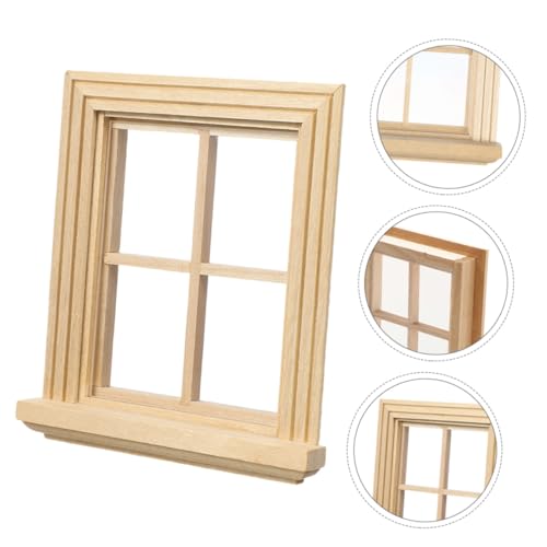 GARIOUANS 3 Stück Puppenhaus Fensterrahmen aus Unbehandeltem Holz DIY Miniatur Fenster für Puppenhaus Zubehör Bemalbar und Anpassbar Realistische Miniaturmöbel für Kreative Dekoration von GARIOUANS