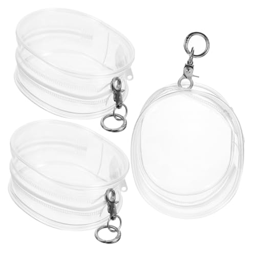 GARIOUANS 3 Stück Puppentaschen Transparent mit Schlüsselanhänger Leichte PVC Aufbewahrungstaschen für Puppenzubehör Kleine Durchsichtige Tragetaschen für Ausflüge und Schutz der Figuren von GARIOUANS