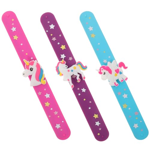 GARIOUANS 3 Stück Silikonarmband Kinderarmbänder Slap-Armband-Gastgeschenke Einhorn-Gastgeschenke Party Gefälligkeiten Schnapparmband weiches Armband Schlagarmbänder für die Party Kieselgel GARIOUANS 3 Stück Silikonarmband Kinderarmbänder Slap-Armband-Gastgeschenke Einhorn-Gastgeschenke Party Gefälligkeiten Schnapparmband weiches Armband Schlagarmbänder für die Party Kieselgel von GARIOUANS