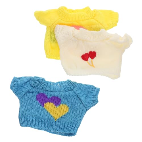 GARIOUANS 3 Stück Spielzeugzubehör Puppendeko für Bären-Outfits Puppenzubehör für Mädchen Puppenkostüm wiederverwendbarer Puppenpullover Puppenkleidung Garn von GARIOUANS