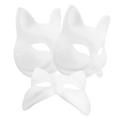 GARIOUANS 3 Stück Teiliges DIY Fuchsmaske Weiße Papiermaske zum Bemalen Halbgesichtsmaske für Halloween und Kreative Bastelprojekte Elastisches Band für Partys GARIOUANS 3 Stück Teiliges DIY Fuchsmaske Weiße Papiermaske zum Bemalen Halbgesichtsmaske für Halloween und Kreative Bastelprojekte Elastisches Band für Partys von GARIOUANS
