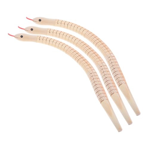 GARIOUANS 3 Stück Teiliges DIY Holz Schlangenspielzeug zum Bemalen Flexible Bewegliche Holzschlangen für Unbemalte Langlebige Holzfiguren für und Kreative Dekoration von GARIOUANS