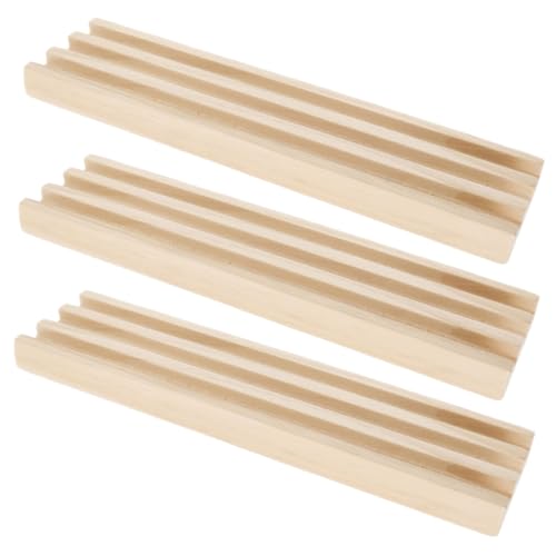 GARIOUANS 3 Stück Teiliges Domino Holzrack mit Rutschfesten Füßen Stabiles Domino Halter für Mexican Train Spiel Praktische Aufbewahrung und Organisation von Dominosteinen für von GARIOUANS