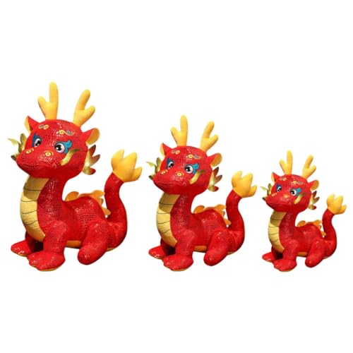 GARIOUANS 3 Stück Teiliges Dragon Plüschtier Chinesisches Neujahr Stofftier Maskottchen Dekorative Drachenfigur für Sofa und Geschenk Weiche Kuscheldrachen mit Einzigartigem Design GARIOUANS 3 Stück Teiliges Dragon Plüschtier Chinesisches Neujahr Stofftier Maskottchen Dekorative Drachenfigur für Sofa und Geschenk Weiche Kuscheldrachen mit Einzigartigem Design von GARIOUANS
