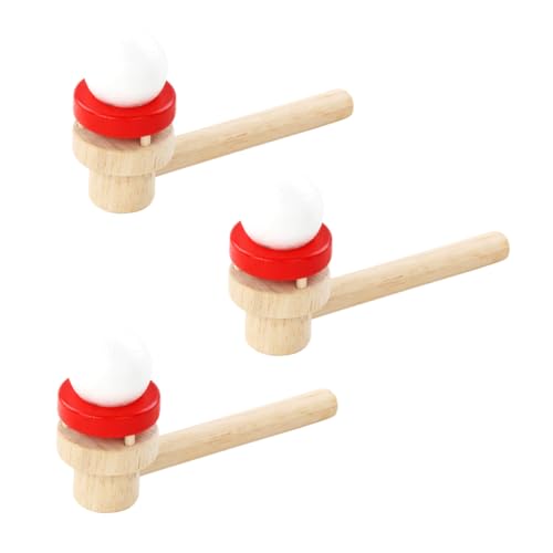 GARIOUANS 3 Stück Teiliges Holz und Kunststoff Blasball Bunte Schwebende Bälle Interaktives Outdoor und Indoor für Fördert Kognitive Fähigkeiten und Geschicklichkeit von GARIOUANS