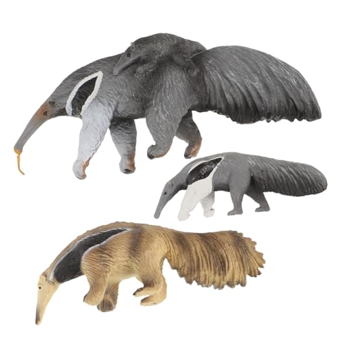 GARIOUANS 3 Stück Teiliges Kreatives Ameisenbär Figuren aus Hochwertigem Kunststoff Realistische Wildtier Spielzeugfiguren für Detailreiche Bauernhof und Wohnraumdekoration Leicht und von GARIOUANS