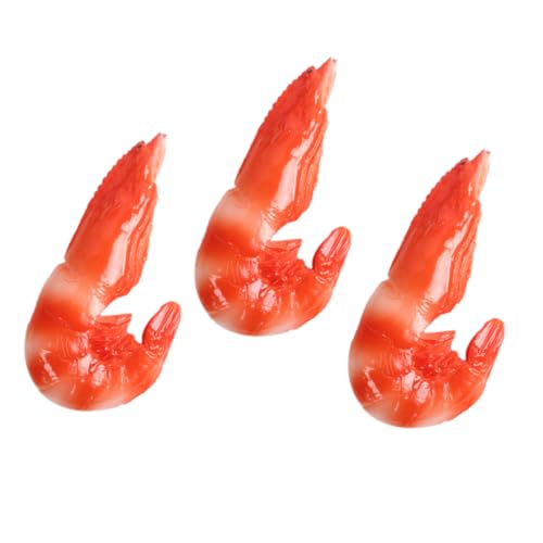 GARIOUANS 3stücke PVC Simulation Garnelen Modell Kreative Geformt Künstliche Lebensmittel Für Supermarkt Auslagen Kochen Tisch von GARIOUANS