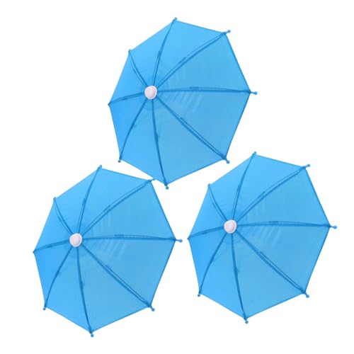 GARIOUANS 3 Stück Teiliges Mini Puppenregenschirm und Tragbar Dekoratives Accessoire für Amerikanische Puppen Geeignet für Puppenhaus und Miniaturszenen Blau von GARIOUANS