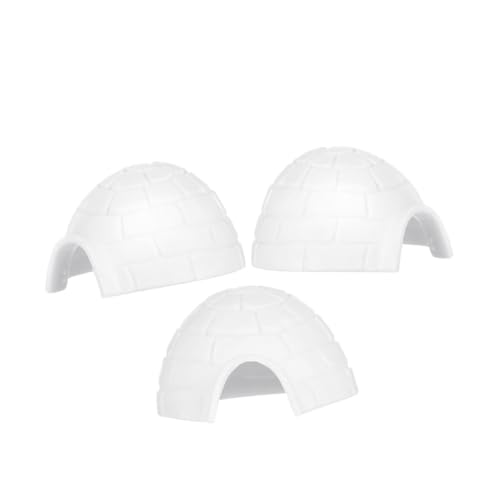GARIOUANS 3 Stück Teiliges Miniatur EIS Haus Realistische Dekorative EIS Haus Figuren für Puppenhäuser Landschaftsdekoration und Kreative Spielideen Detailreiche Polar Modellfiguren von GARIOUANS
