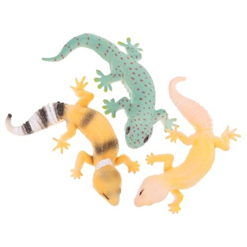 GARIOUANS 3 Stück Teiliges Realistisches Gecko Modell Detailgetreue Reptilienfiguren aus Pädagogisches Lernspielzeug Leichte Miniatur tierfiguren als Sammelfiguren und Requisiten von GARIOUANS