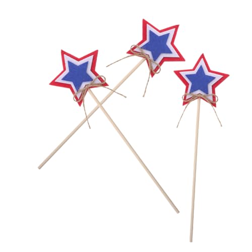 GARIOUANS 3 Stück Teiliges Star Fairy Sticks aus Holz und Filz Leichte Independence Day Party Deko Langlebige Sichere Handheld Feenstäbe für Drinnen und Draußen für Nationalfeier und GARIOUANS 3 Stück Teiliges Star Fairy Sticks aus Holz und Filz Leichte Independence Day Party Deko Langlebige Sichere Handheld Feenstäbe für Drinnen und Draußen für Nationalfeier und von GARIOUANS
