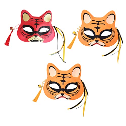 GARIOUANS 3 Stück Teiliges Tiger Masken aus Halbe Gesichtsmasken mit Lebendigem Design für Karneval Halloween und Kostümparty Komfortabel und Realistisch für Maskenball und Rollenspiele von GARIOUANS