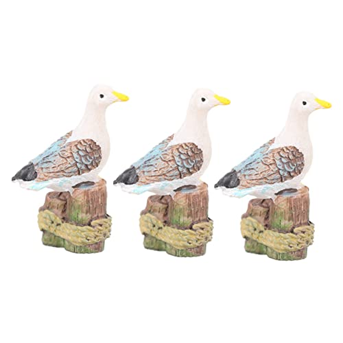 GARIOUANS 3 Stück Vivid Mini Bird Aquarium Deko Teiliges aus Kreativen Seemöwen Natürlichem Design für Fischbecken und Tischdekoration von GARIOUANS