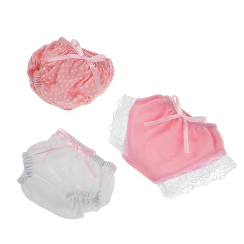GARIOUANS 3 Stück und Kleidung Probieren Sie Windeln Puppenunterhosen Babydoll-Windeln Mini-Puppenwindeln Puppenbekleidungszubehör Babypuppenklosthes Unterhosen Stoff von GARIOUANS