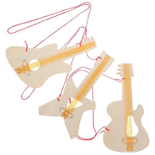 GARIOUANS 3 Stücke DIY Holz Gitarren Rohlinge für Gitarren aus Holz für Jungen und Musikinstrument Basteln Geburtstags Partyzubehör von GARIOUANS