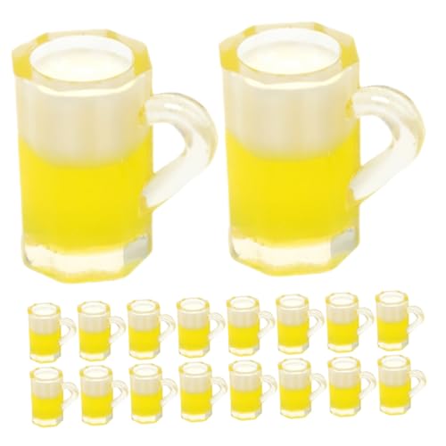 GARIOUANS 30 Stück Bierglas-Ornamente Puppe Miniatur Tassen Mini-Tasse Bierkrug Mini-kaffeetasse Sie Keramikbecher Kleine Kaffeetasse Kleiner Becher Dollhouse Decor Harz von GARIOUANS