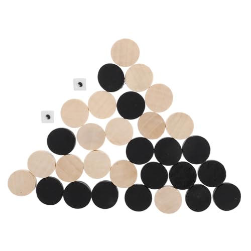 GARIOUANS 30 Stück Teiliges Holz Schachfiguren Ersatzset Langlebige Leichte Spielfiguren mit Glatter Oberfläche Tragbar für Reisen und Brettspiele Zubehör für Schach und Dame von GARIOUANS