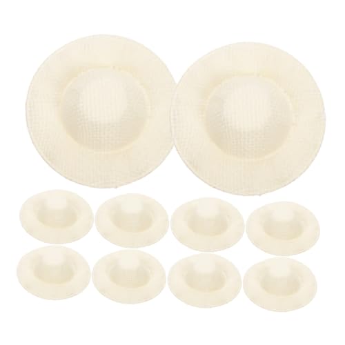 GARIOUANS 30 Stück Teiliges Mini Strohhut aus Handgefertigte Kleine Puppenhut Dekoration für Puppenhaus Vielseitiges DIY Bastelzubehör Naturfarbenes Miniatur Hut Ornament für Kreative von GARIOUANS