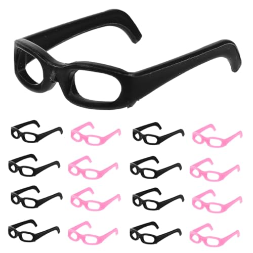 GARIOUANS 30 Stück Teiliges Miniatur Puppenbrillen aus Robustem Kunststoff Farbige DIY Brillen für Puppenhaus Accessoires in Schwarz Basteln und Dekorieren von GARIOUANS