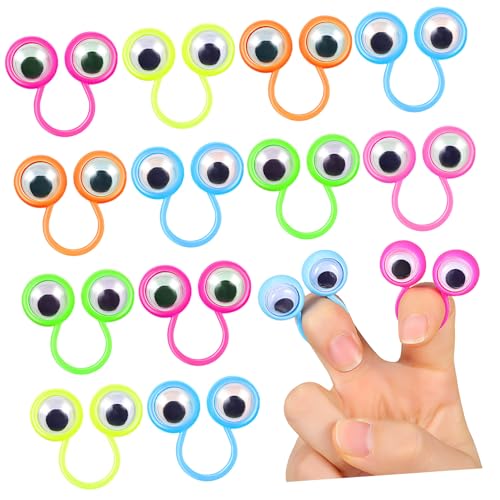 GARIOUANS 30 Teiliges Bewegliche Große Augen Fingerpuppen Ringe Interaktives Kinderspielzeug Partygeschenk Vielseitige Puppen für Rollenspiele für Geschichten Schule und von GARIOUANS