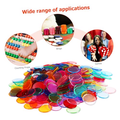 GARIOUANS 300 Stück Teiliges Bingo Chips Kunststoff Runde Transparente Spielsteine für Bingo Karten Klassenzimmerzubehör Langlebig Glatte Oberfläche Vielseitig Einsetzbar von GARIOUANS