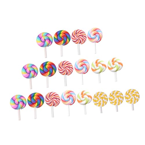 GARIOUANS 35 Stück Teiliges Realistischer Simulation Lollipops aus Polymer Clay Farbenfrohe Miniatur Süßigkeiten Dekoration für Miniaturhäuser DIY Basteln und Kreative Szenengestaltung von GARIOUANS