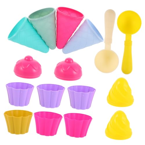 GARIOUANS 3Er-Set Teiliges Sandspielzeug mit Eiskremförmchen und Schaufel aus Kindersicherem Vielfältige Eisformen für Kreatives Rollenspiel Am Strand und Outdoor Spielspaß von GARIOUANS