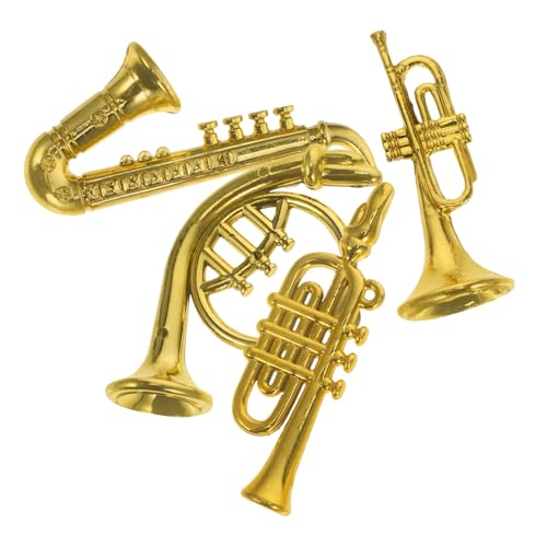 GARIOUANS 4stücke Miniatur Musikinstrumente Sammlermodell Aus Plastik Für Puppenhäuser Detailreiche Dekoration Geschenkidee Für Weihnachten Und Besondere Anlässe Tischdeko Und Home Ornament von GARIOUANS