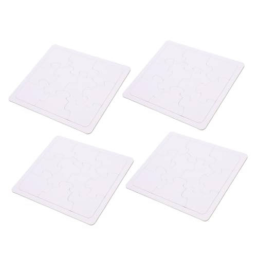 GARIOUANS 4 Blätter Blanko Puzzle aus Papier Großformatig zum Bemalen und Basteln DIY Kreativspielzeug für Fördert Feinmotorik Farbenerkennung und Kognitives Lernen von GARIOUANS